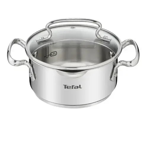 Oala Tefal G7194355, Otel inoxidabil, 2 L, 18 cm (Argintiu/Transparent)