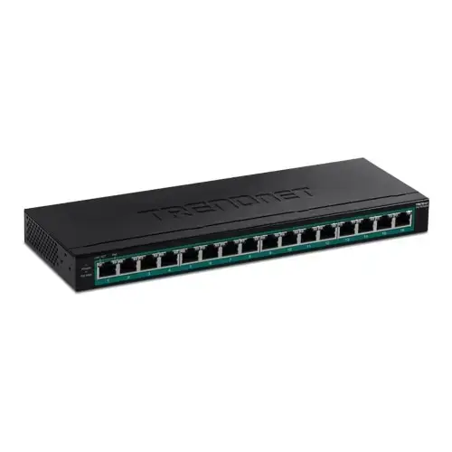 Switch TRENDnet TPE-TG160H, 16 porturi, Gigabit, PoE/PoE+, 123W