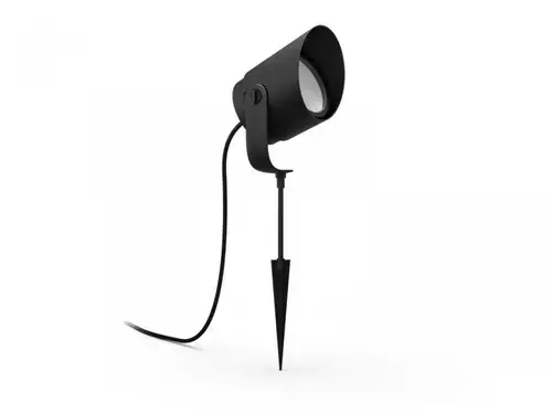 Spot LED RGB pentru exterior Philips Lily XL Hue, 15W (80W), 24V, IP65, ambianta alba și color, temperatura lumina reglabila calda-rece (2000- 6500K), 1050 lumeni, durata de viata 25.000 de ore, material metal, culoare neagra, dimensiuni 19x11.2cm
