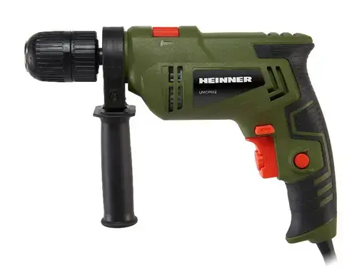 Masina de gaurit si insurubat cu percutie Heinner UMGP012, 550 W, 3000 RPM, mandrina automata, 13 mm diametru maxim mandrina (Negru/Verde)