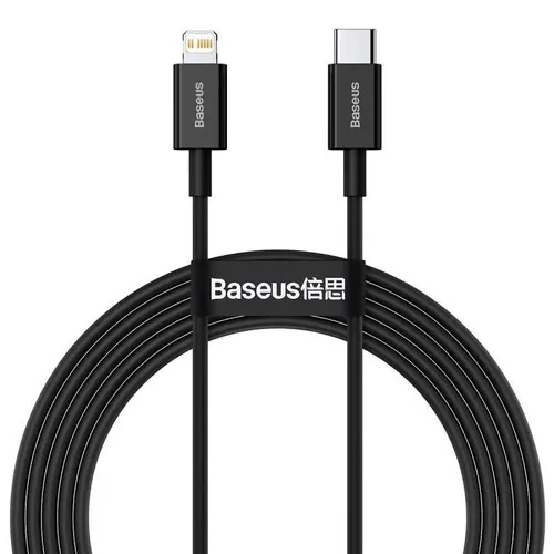 Cablu pentru incarcare si transfer de date Baseus Superior, USB Type-C/Lightning, Power Delivery 20W, 2.4A, 2m, Negru