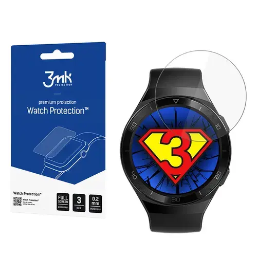 Set 3 folii de protectie 3MK Watch Protection pentru Huawei Watch GT 2 46mm, 0.2mm (Transparent)
