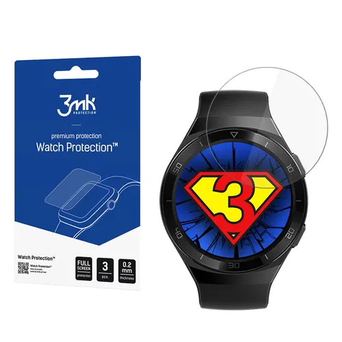 Set 3 folii de protectie 3MK Watch Protection pentru Huawei Watch GT 2 46mm, 0.2mm (Transparent)