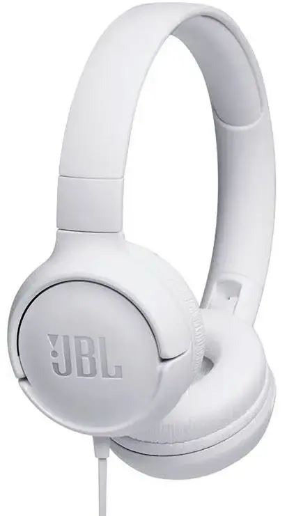 Casti Stereo JBL T500, Microfon, Pure Bass Sound (Alb)