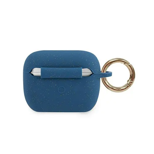 Husa Casti Guess Silicon Glitter pentru Airpods Pro (Albastru)