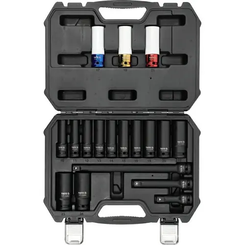 Set 12 chei de impact YATO YT-10566, 1/2inch, 10-24mm, 17-21mm, 75-250mm