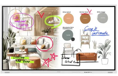 Tabla interactiva Samsung Flip 5 Pro 75inch WM75FX, UHD (3840x2160), Wi-Fi, Bluetooth, 20 Touchpoints, 8ms (Alb)
