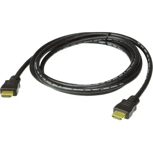 Cablu Aten HDMI 2.0V, 2L-7D01H, tata-tata, 4K, Ethernet, aurit, 1 m, negru