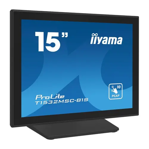 Monitor TN LED Iiyama 15inch T1532MSC-B1S, 1024 x 768, VGA, HDMI, DisplayPort, Touchscreen (Negru)