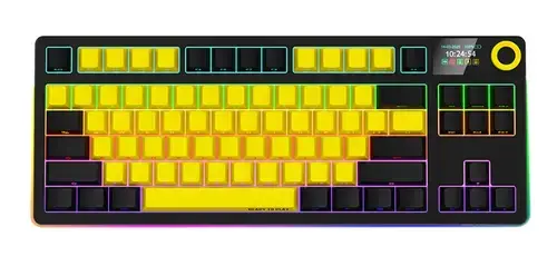 Tastatura Wireless LORGAR LRG-LRG-KBP70TKLW-YL-US, RGB LED, USB/USB Wireless/Bluetooth (Negru/Galben)