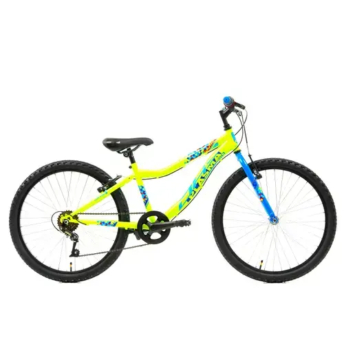 Bicicleta Copii DHS Plasma, roti 24 Inch, 6 viteze, frana V-Brake, Galben