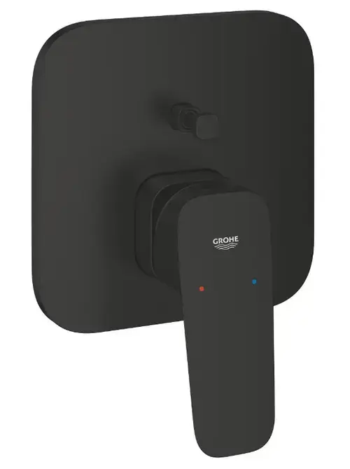 Baterie Grohe Cubeo, Pentru uz incorporat, Pentru dus, Parte exterioara, Fara unitate incorporata, Deviator cu 2 trepte, Negru Mat