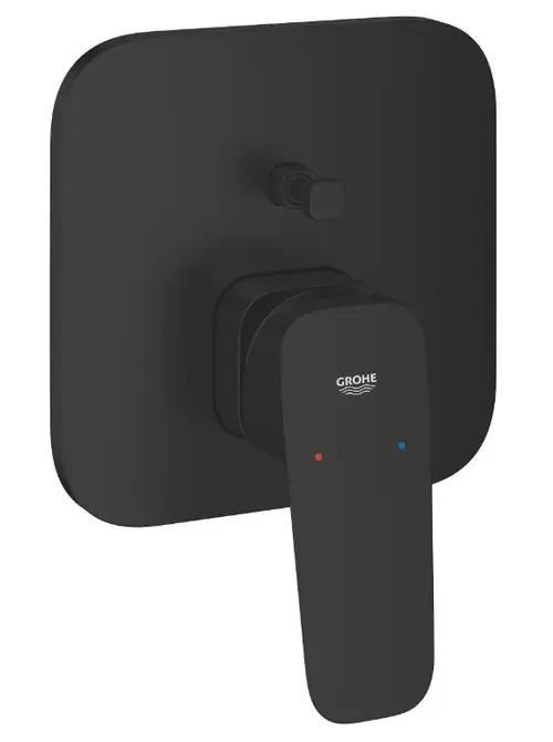 Baterie Grohe Cubeo, Pentru uz incorporat, Pentru dus, Parte exterioara, Fara unitate incorporata, Deviator cu 2 trepte, Negru Mat