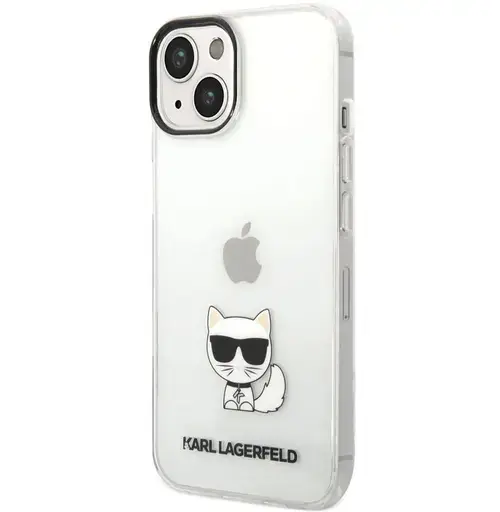 Protectie Spate Karl Lagerfeld Choupette Logo pentru Apple iPhone 14 Plus (Transparent)