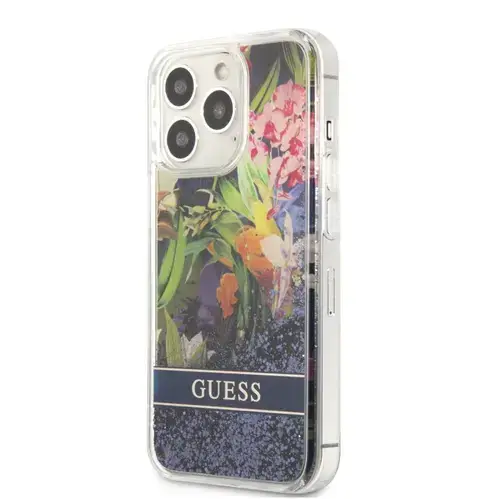 Protectie Spate Guess Liquid Glitter Flower pentru Apple iPhone 13 Pro (Multicolor)