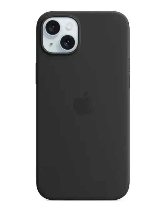 Husa protectie spate Apple Silicone Case MagSafe pentru Apple iPhone 15 Plus (Negru)