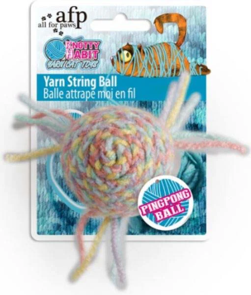 ALL FOR PAWS Knotty Habit Jucărie pentru pisici Minge Grabby din fire,5cm