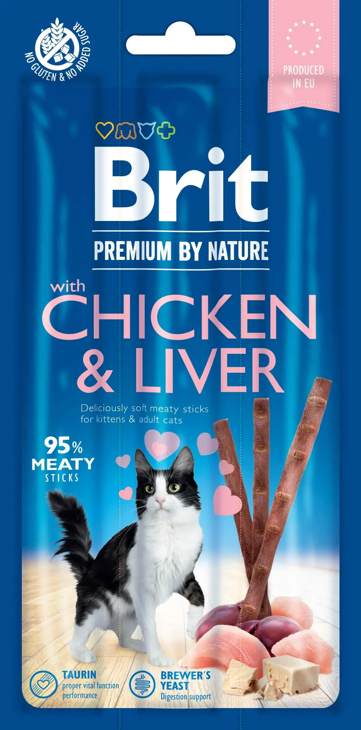 BRIT Premium by Nature Sticks, recompense pentru pisici, Pui/Ficat 3buc, 15g