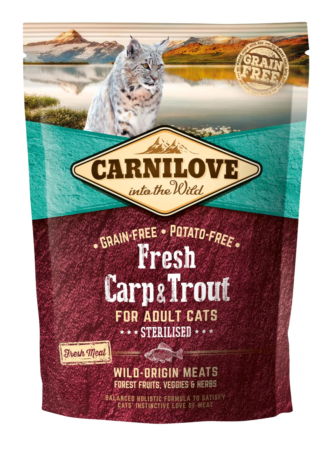 CARNILOVE Fresh Păstrăv şi Crap, fără cereale şi cartofi
