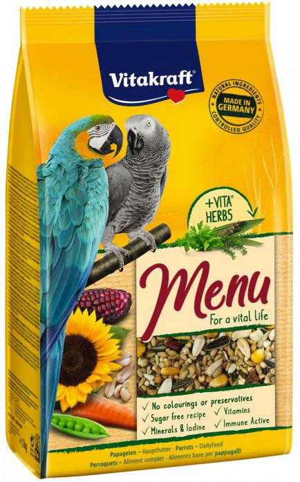 VITAKRAFT Menu VITAL cu Ierburi, Hrană pentru papagali mari 1kg