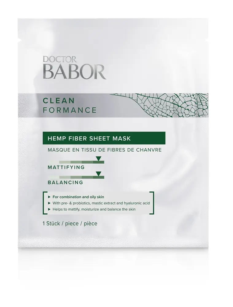 Masca folie Babor Cleanformance Hemp Fiber Sheet Mask cu efect matifiant 1buc