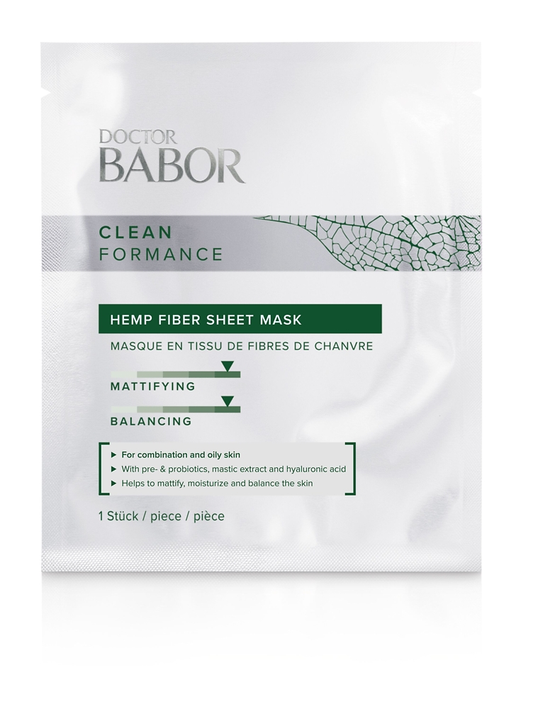 Masca folie Babor Cleanformance Hemp Fiber Sheet Mask cu efect matifiant 1buc