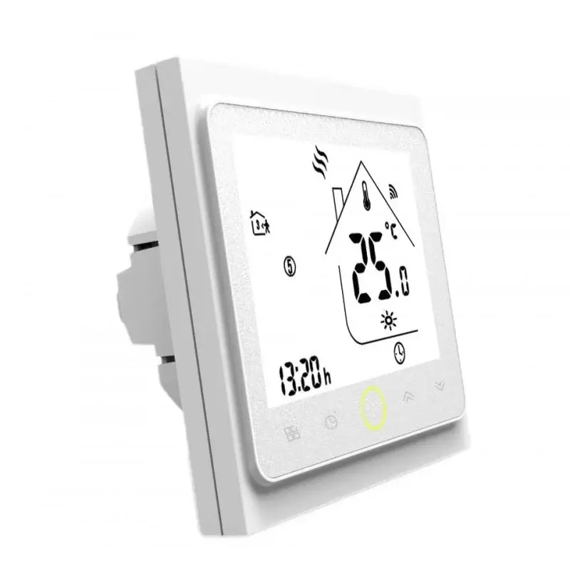 Resigilat Termostat Techstar® Smart GH-20W, Wireless, Pentru Centrala Termica pe Gaz sau Electrica, Compatibila Google Home, Alexa, Tuya, Alb