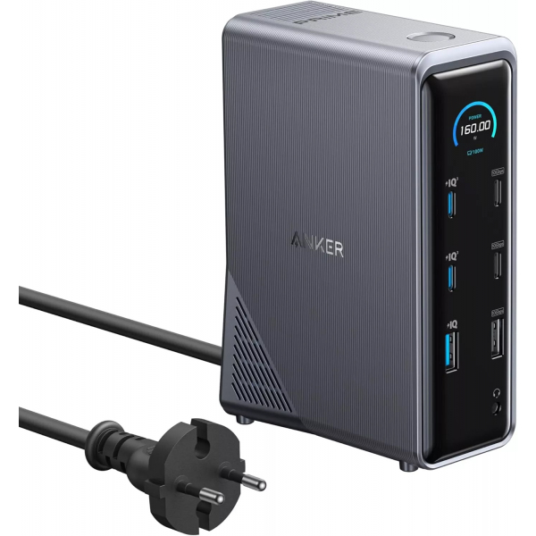 Hub Multifunctional Anker Prime 737, 2 x USB-A 3.0 - 3 x USB-A - 5 x USB-C - 2 x HDMI - 1 x Jack 3.5mm - 1 x RJ45, Negru A83B63A1