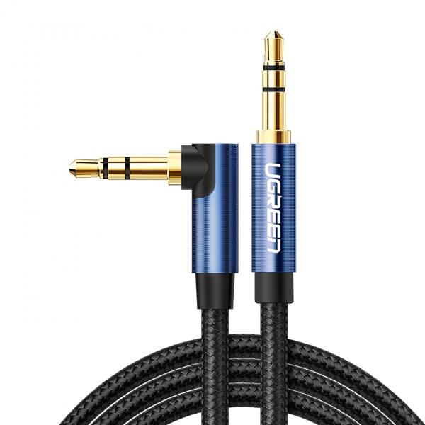 Cablu Audio 3.5mm - 3.5mm UGREEN AV112 Angled, 1m, Albastru