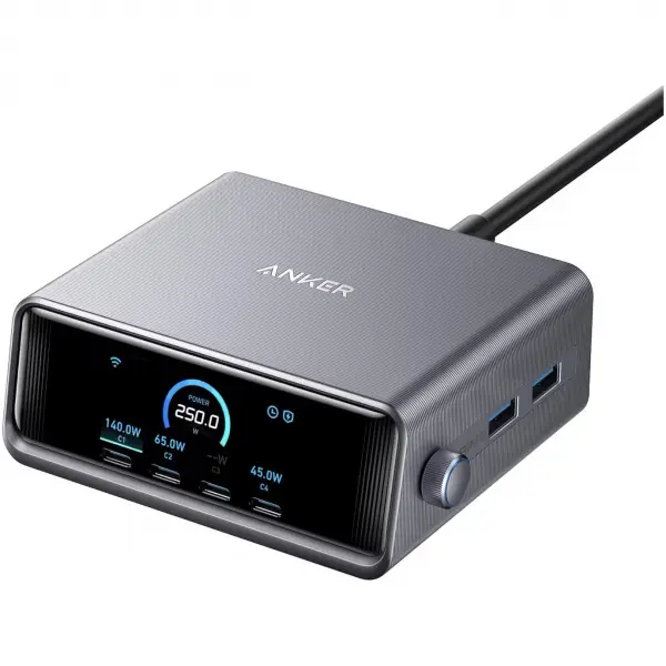 Incarcator Statie Anker Prime, 250W, 2 x USB-A - 4 x USB-C, Negru A2345341