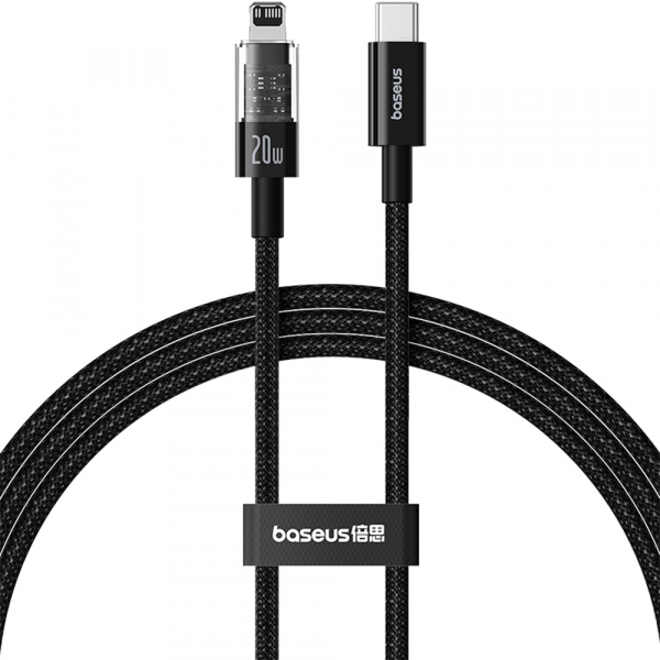 Cablu Date si Incarcare USB-C - Lightning Baseus Gem, 20W, 2m, Negru P10373001111-01