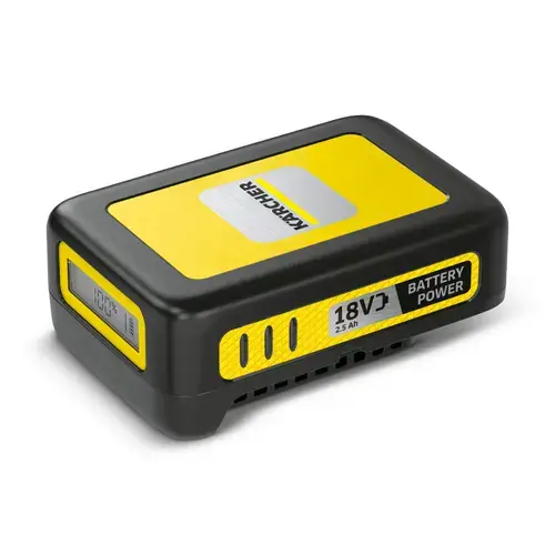 Acumulator Li-Ion Karcher Battery Power 18/25, 18 V 2.5 Ah, Display LCD, Pentru dispozitivele Karcher de 18 V (Negru/Galben)