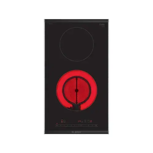 Plita incorporabila Bosch PKF375FP2E, Vitroceramica, 2 zone de gatit, HighSpeed, 30 cm, Negru