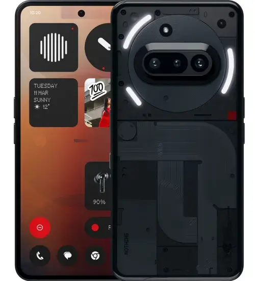 Telefon Mobil Nothing Phone 3a, Procesor Qualcomm SM7635 Snapdragon 7s Gen 3, AMOLED Capacitive Touchscreen 6.77inch, 12GB RAM, 256GB Flash, Camera Tripla 50+50+8MP, Wi-Fi, 5G, Dual Sim, Android (Negru)