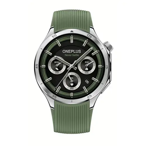 Smartwatch OnePlus Watch 3, Ecran LTPO AMOLED 1.5inch, Procesor Snapdragon W5, 32GB Flash, Bluetooth, NFC, Wi-Fi, IP68 5 ATM, Wear OS (Verde)
