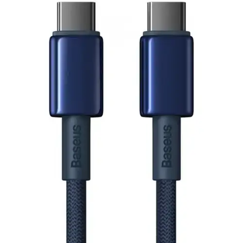 Cablu Date si Incarcare Baseus Tungsten Gold P10319800321-04, USB-C - USB-C , 100W, 2m (Albastru)