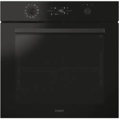 Cuptor incorporabil Candy Titanium CA6 NP5B3EHTB, Electric, 78 litri, Curatare Hidrolitica, WiFi, Tehnologie Easy STEAM, 12 functii, Butoane Push-pull, Softclose, Raft telescopic, Clasa A++ (Negru)