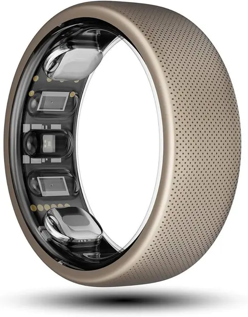 Smart Ring Amazfit Helio Ring, marimea 12, Bluetooth, 10 ATM, Titan (Auriu)
