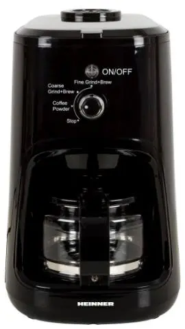 Cafetiera Heinner HCM-900RBK, 900 W, Rasnita incorporata, 0.6 L (Negru)