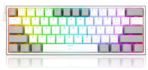 Tastatura Redragon K617 Fizz, iluminare RGB, Wired, USB (Alb/Gri)