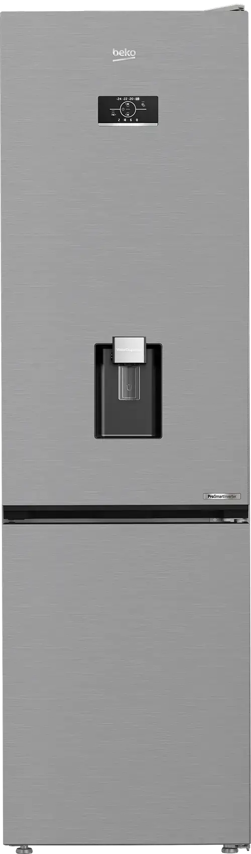 Combina frigorifica Beko B5RCNA405HDXB, 355 l, No Frost, HarvestFresh, AeroFlow, ProSmart Inverter Compressor, Fast Freeze, Water Dispenser, Clasa D, 203.5 cm (Inox)