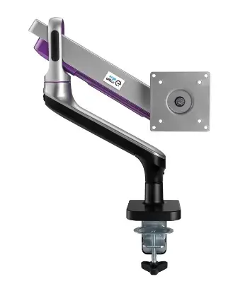 Suport de birou pentru monitor Ergo Office, cu arc pe gaz, 17inch - 32inch, 9 kg, VESA 75x75/100x100 (Argintiu)