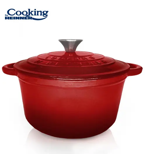 Semioala Heinner HR-KN-SM6, RED LINE, fonta emailata + Capac, 6L, 28 x 13 cm