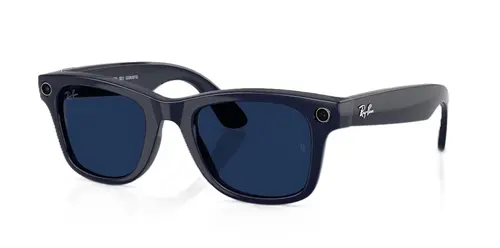 Ochelari Smart Ray-ban META Wayfarer Gen 2 RW4012 6628MF 50-22, Wi-Fi 6, Bluetooth, Aparat foto cu filmare, Asistent vocal, 32GB Flash, Lentile cu Tranzitie Transparent/Albastru (Negru)