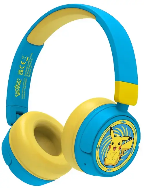 Casti Gaming OTL Pokemon Pickachu, Pentru copii, Cu fir si Bluetooth (Albastru/Galben)