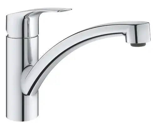 Baterie de bucatarie Grohe Eurosmart 33281003, 3/8'', pipa medie, tip L, pivotanta, moncomanda, cartus ceramic, Crom