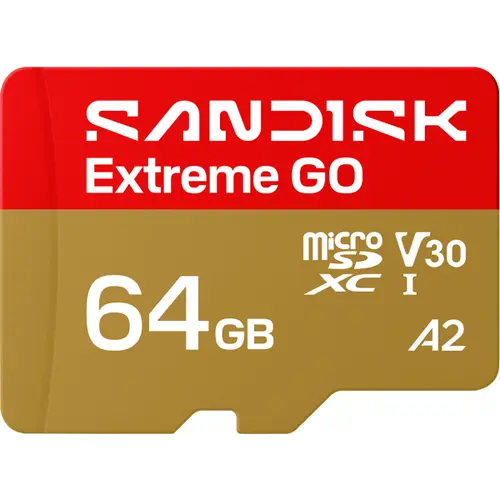 Card Memorie microSDXC SanDisk Extreme GO Android A2, 64Gb, Clasa 10 / UHS-1 U1
