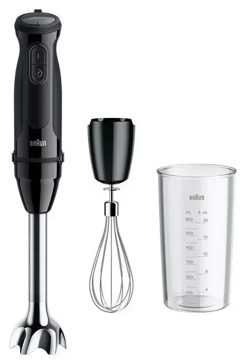 Blender vertical Braun Multi Quick 5 MQ 50051M, 1000 W, 21 viteze + Turbo, Vas 0.6 l (Negru)