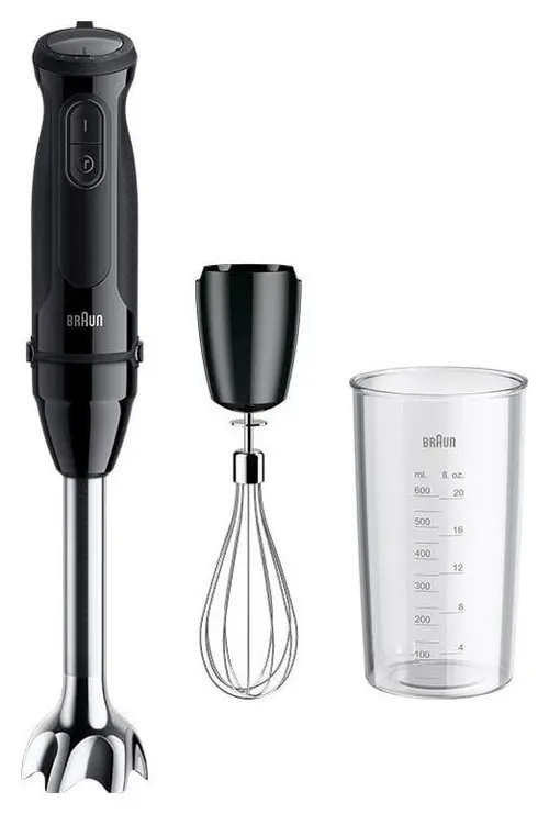 Blender vertical Braun Multi Quick 5 MQ 50051M, 1000 W, 21 viteze + Turbo, Vas 0.6 l (Negru)