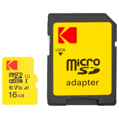 Card Memorie microSDHC Kodak Extra Performance, 16Gb, Clasa 10 / UHS-1 U1, Cu Adaptor